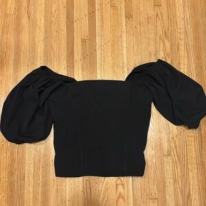 Abercrombie corset style poof shoulder top